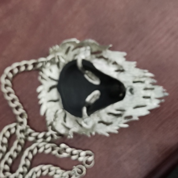 Lion head Razza black and silver plated necklace - Picture 8 of 8